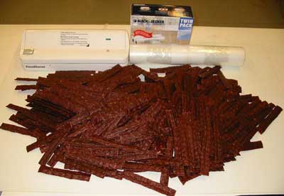 Every hour, I rotate the racks from top to bottom and spin them 180 degrees so that I get even drying. It will take about 6 hours to dry this much meat