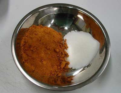 The cure is the salt looking stuff on the right.